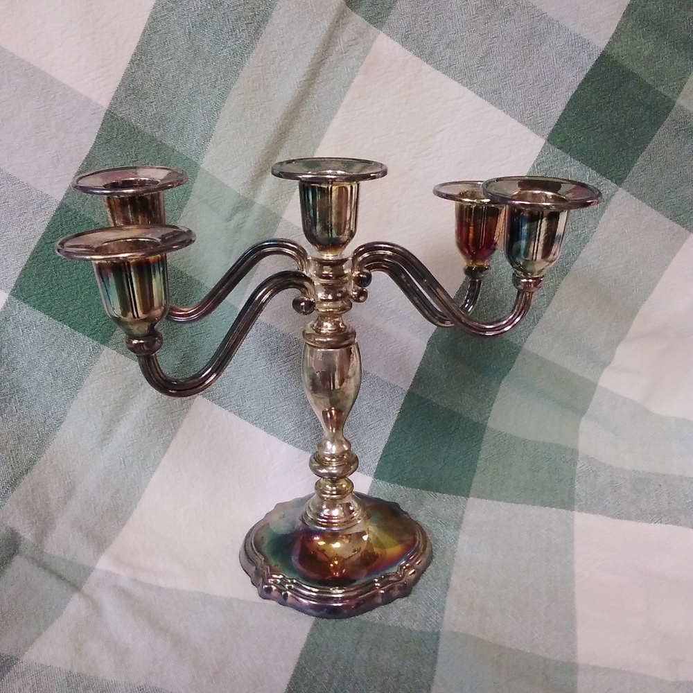 Silver-plated candle holder